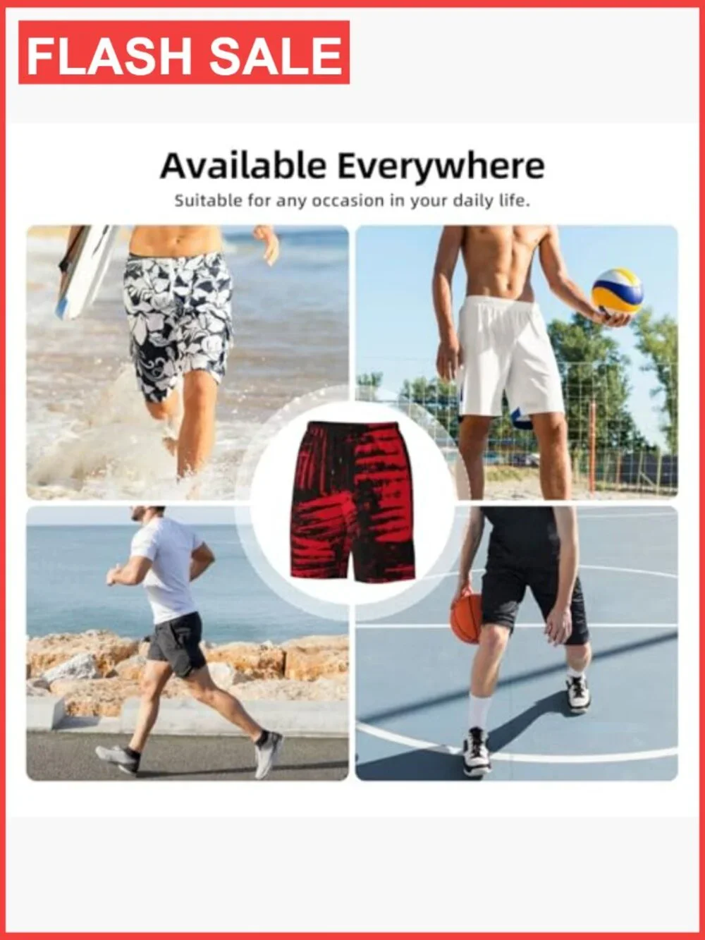 Mens Quick Dry Swim Trunks with Mesh Lining Board Shorts